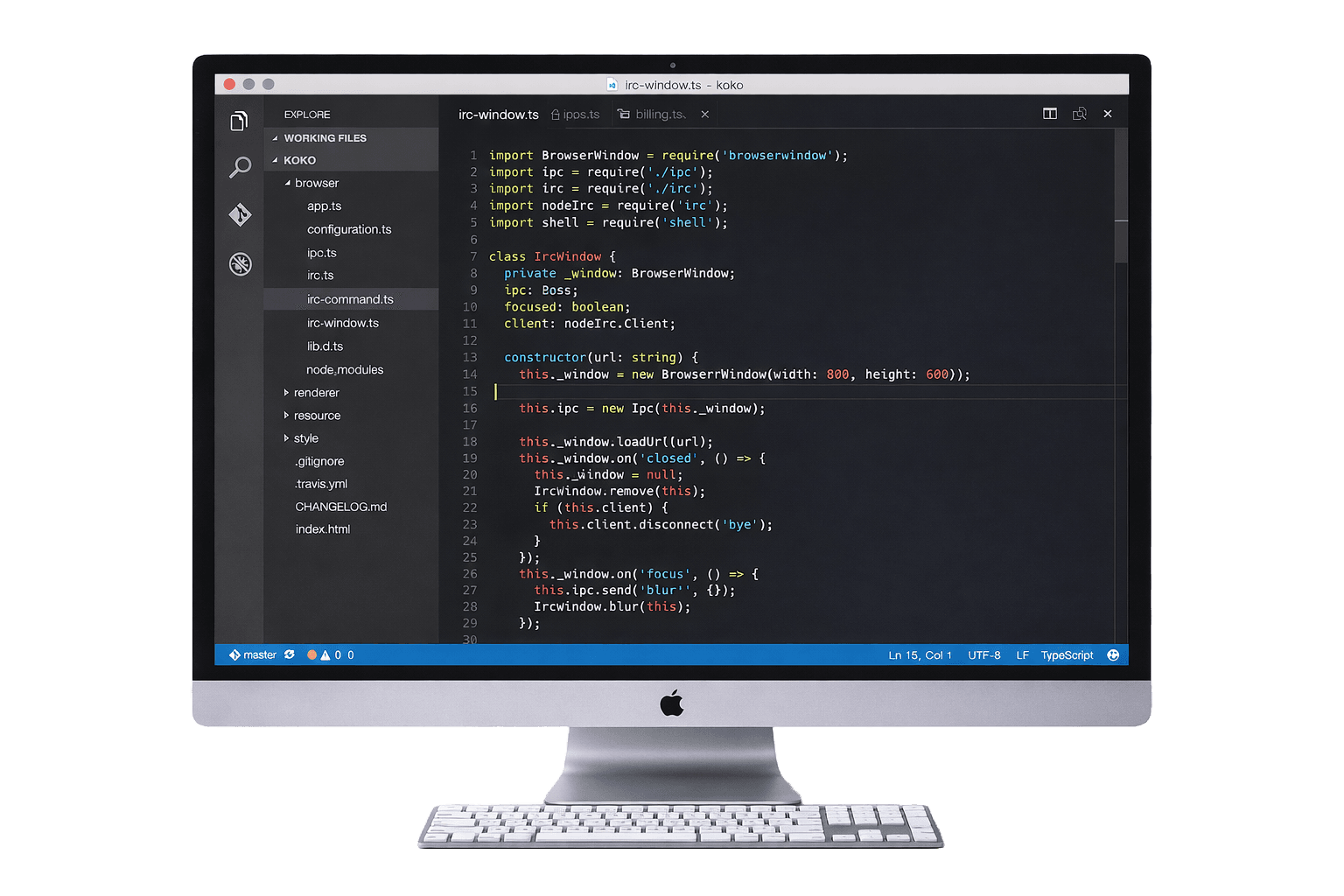 Custom software development mockup